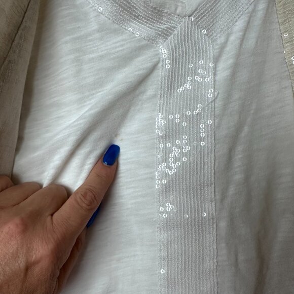 Chico's jacket shirt 2 piece set sz L / 16 100% linen beige tan blazer‎ jacket - Picture 6 of 10